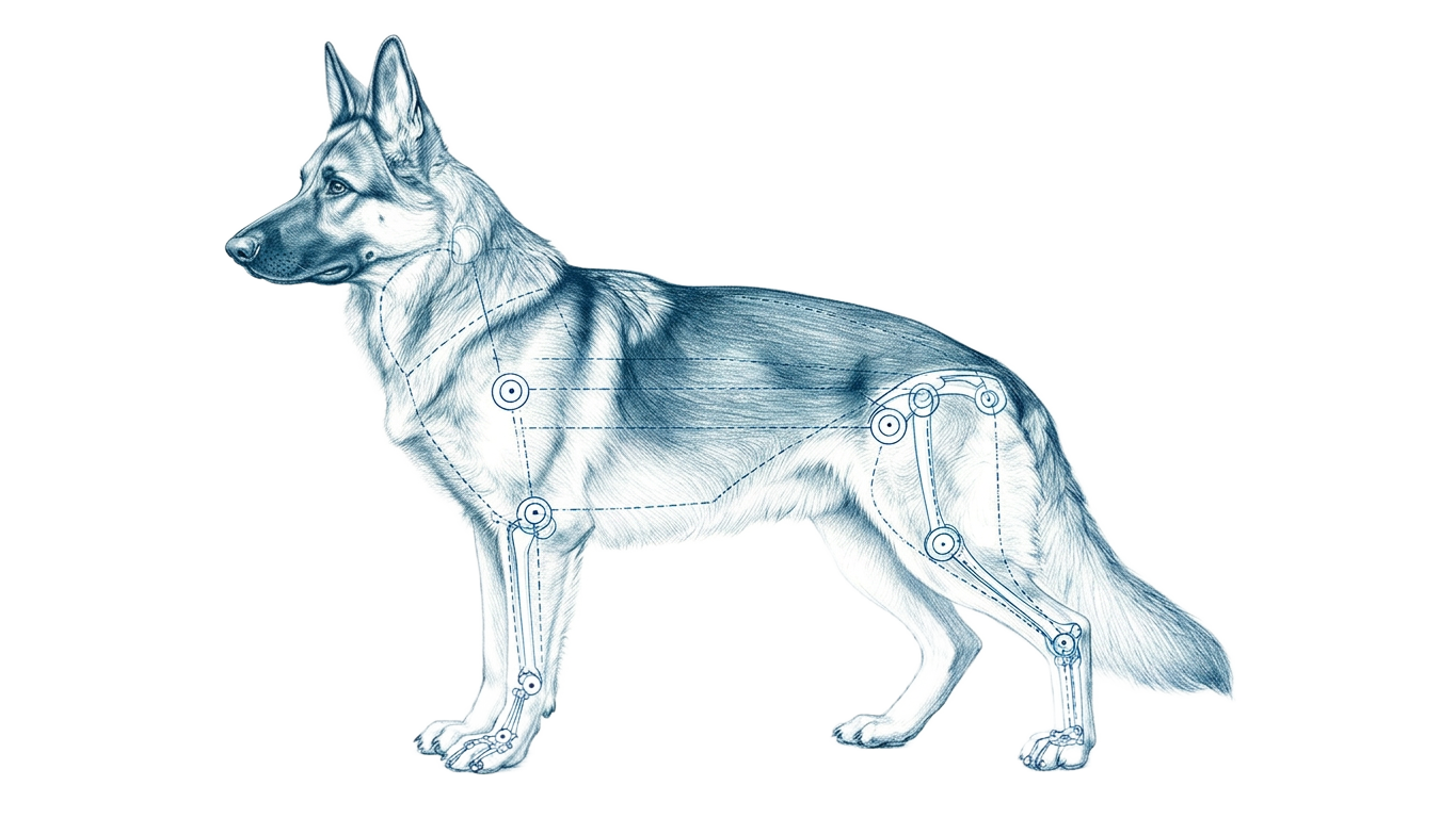 Canine anatomical reference diagram